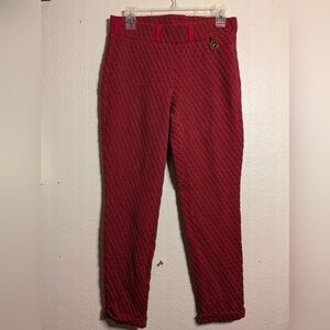 Michael Kors Elegant Red Textured Women's Pants Dize Medium Preown